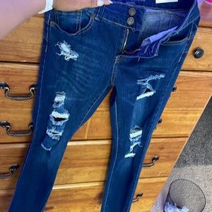 Dark Blue Ripped Jeans for Juniors